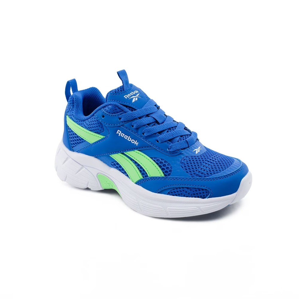 Reebok Boys Chaos Running Sneaker Size 13 Blue Lime Green Low Top Athletic Shoe